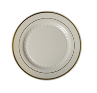 Elegant Bone 6" Round Plastic Plate - Posh Party Supplies