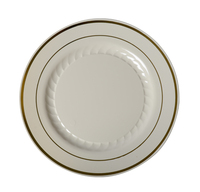 Elegant Bone 7" Round Plastic Plate  - Posh Party Supplies