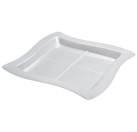 Plastic White 7.25" x 7.25" Tiny Tangents  - Posh Party Supplies