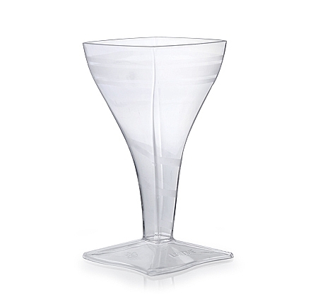 Plastic Clear Tiny Square Wine Glass  - Posh Party Supplies