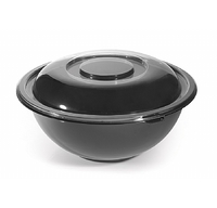 Black 48 oz. Plastic Salad Bowl - 50 Plastic Bowls  Pieces per Case
