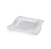 Elegant Clear 6.5" Dessert Disposable Plastic Wave Plate  - Posh Party Supplies