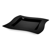 Pretty Black 9.5" Dinner Disposable Plastic Wave Plate  - Posh Party Supplies