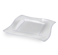 Fancy Clear 9.5" Dinner Disposable Plastic Wave Plate  - Posh Party Supplies