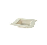 Fancy Bone 10.75" Dinner Disposable Plastic Wave Plate  - Posh Party Supplies