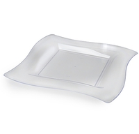 Pretty Clear 10.75" Dinner Disposable Plastic Wave Plate  - Posh Party Supplies