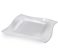 Pretty Clear 10.75" Dinner Disposable Plastic Wave Plate  - Posh Party Supplies