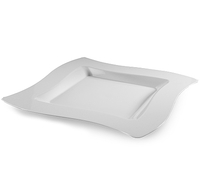Elegant White 10.75" Dinner Disposable Plastic Wave Plate  - Posh Party Supplies
