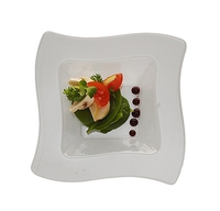 Elegant Bone 5 oz. Dessert Plastic Wave Bowls - Posh Party Supplies