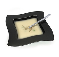 Pretty Black 12 oz. Soup Plastic Wave Bowls - Posh Party Supplies