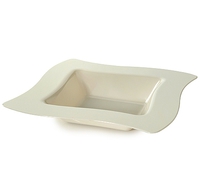 Elegant Bone 12 oz. Soup Plastic Wave Bowls - Posh Party Supplies