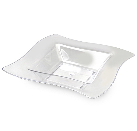 Fancy Clear 12 oz. Soup Plastic Wave Bowls - Posh Party Supplies