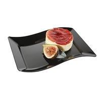 Elegant Black 7.5" Dessert Disposable Plastic Wave Plate - Posh Party Supplies