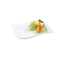 Pretty White 7.5" Dessert Disposable Plastic Wave Plate - Posh Party Supplies