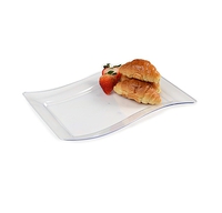Pretty Clear 6.5" Disposable Salad Plastic Wave Plate - Posh Party Supplies