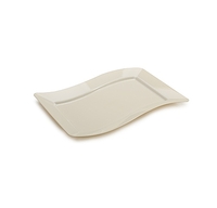 Elegant Bone 6.5" Disposable Salad Plastic Wave Plate - Posh Party Supplies