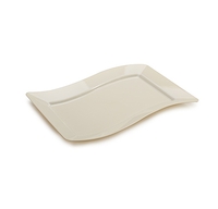Elegant Bone 7.5" x 12" Luncheon Disposable Plastic Wave Plate - Posh Party Supplies
