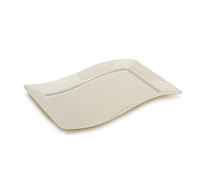 Elegant Bone 7.5" x 12" Luncheon Disposable Plastic Wave Plate - Posh Party Supplies