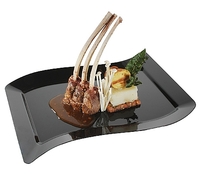 Elegant Black 10" Rectangular Plastic  Dinner Plate - Posh Party Supplies
