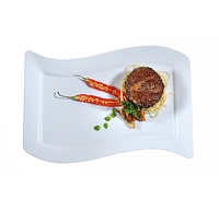 Elegant White 10" Rectangular Plastic  Dinner Plate - Posh Party Supplies