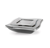 Fancy Clear 32 oz Flat Plastic Wave Lid  - Posh Party Supplies