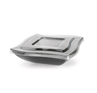 Fancy Clear 32 oz Flat Plastic Wave Lid  - Posh Party Supplies