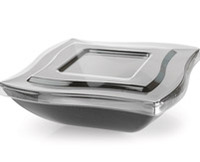 Elegant Clear 128 oz Flat Plastic Wave Lid  - Posh Party Supplies