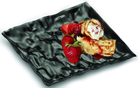 Elegant Plastic Contemplate Black 6.25" Dessert Plates - PoshPartySupplies.com