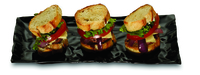 Elegant Plastic Contemplate Black 5" x 10.75" Rectangle Plates - PoshPartySupplies.com