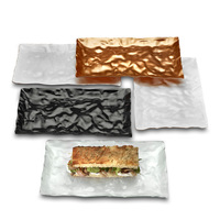 Elegant Plastic Contemplate Black 8.5" x 13.5" Rectangle Trays - PoshPartySupplies.com