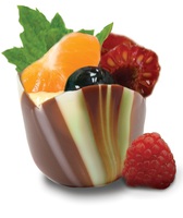 Edible Pastel Chocolate Flower Cups - 72 per Case