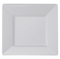 Disposable Square 8" White Plastic Salad Plates - Posh Party Supplies