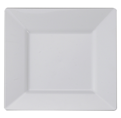 Disposable Square 8" White Plastic Salad Plates - Posh Party Supplies