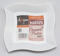 Disposable On Sale! 7 Inch White Wave Dessert Plastic Plates - Posh Party Supplies