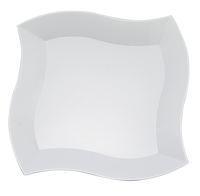 Disposable On Sale! 7 Inch White Wave Dessert Plastic Plates - Posh Party Supplies