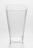 Disposable Clear Disposable 10 oz Square Plastic Tumblers - 14 Plastic Cups