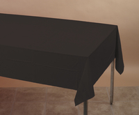 Discounted Black Velvet Plastic 54x108 Tablecover-Posh Party Supplies
