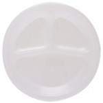Clear 10.25" Divided Plastic Banquet Plates