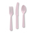 Classic Pink Plastic Cutlery Assortment, Heavy Duty