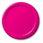 Wholesale Hot Magenta 7" Round Lunch Paper Plates - www.poshpartysupplies.com