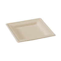 Brown Square Sugar Cane Plate - 6.2 X 6.2"   - 500 Plates