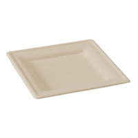 Brown Square Sugar Cane Plate - 7.8 X 7.8"  - 500 Plates