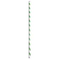 Individually Wrapped Paper Straws - 8.3'' With Green Stripes - 6000