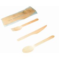 Wooden Cutlery Set 3/1 (Wrapped In Pla) - 250