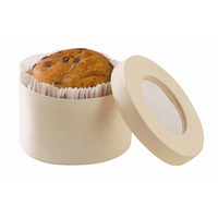 Saga Round Wooden Box With Window Lid For Baking- 3.6 X 2.3" - 100