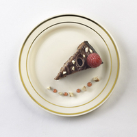 Elegant 6" White and Gold Plastic Round Plate- 120 Plates