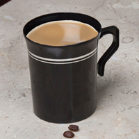 Black and Gold Plastic 8 oz Coffee Cup - 192 Cups
