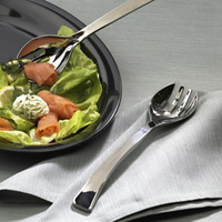Silver Serving Plastic  Spoon & Fork Combo Pack - 25 Combo Packs