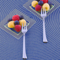Metallic Looking 4" Mini Tasting Forks - 400 Spoons