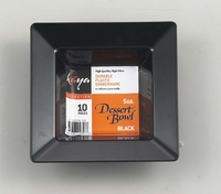 Disposable 5 oz Square Black Plastic Dessert Bowls by The Kaya Collection - Posh Party Supplies